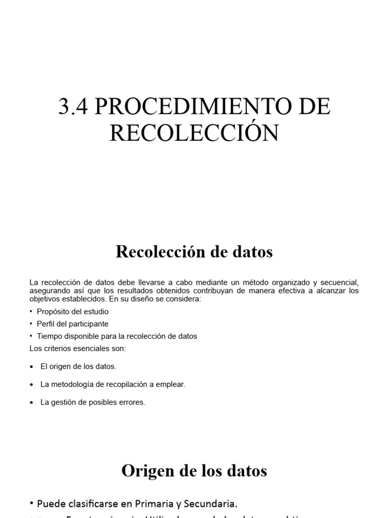 3.4 Procedimiento de Recolección | PDF | Estadísticas | Medición