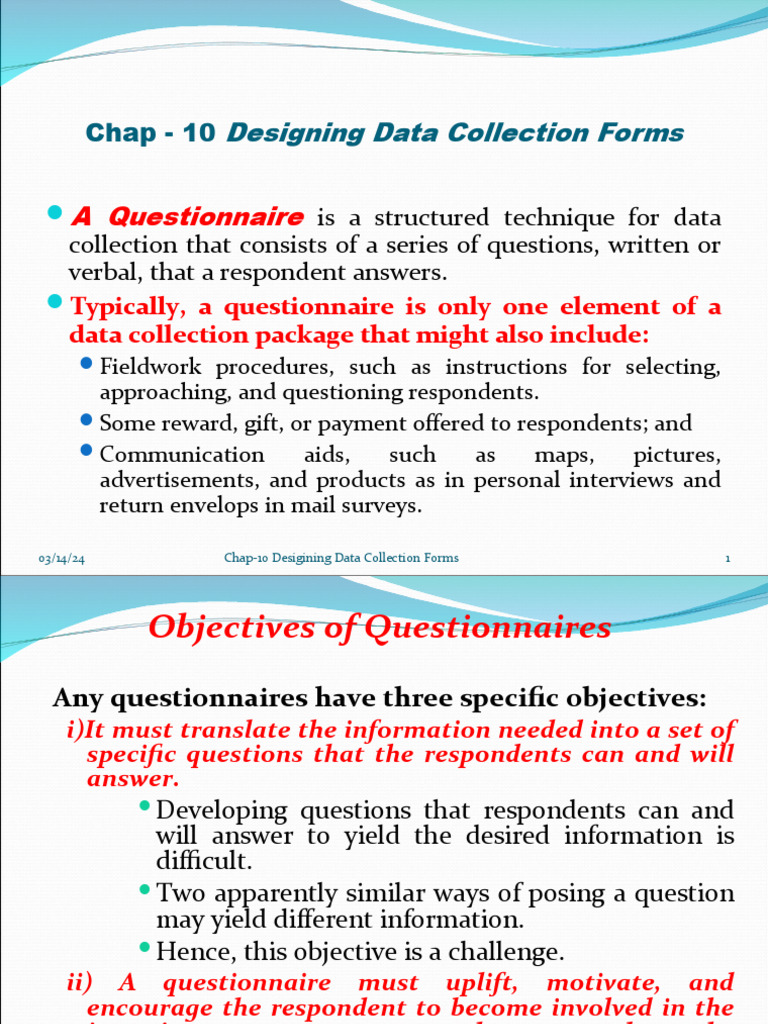 Chap- 10 Designing Data Collection Forms | PDF | Survey Methodology ...