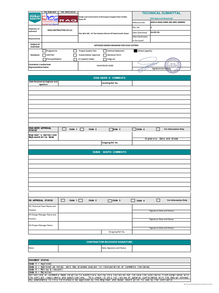 Ad-212-Raq-Dwg-Dd-Mec-000002 - 01 - Detailed Design Drawing For Hvac ...