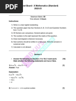 Gujarat Board 17march Class 10 Maths Standard Question Paper Solutions 2023