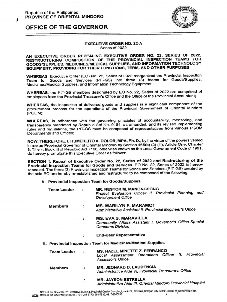 EXECUTIVEORDERNO.22ASeriesof2022 PDF