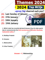 Days and Themes 2024 MCQs Jan 2024