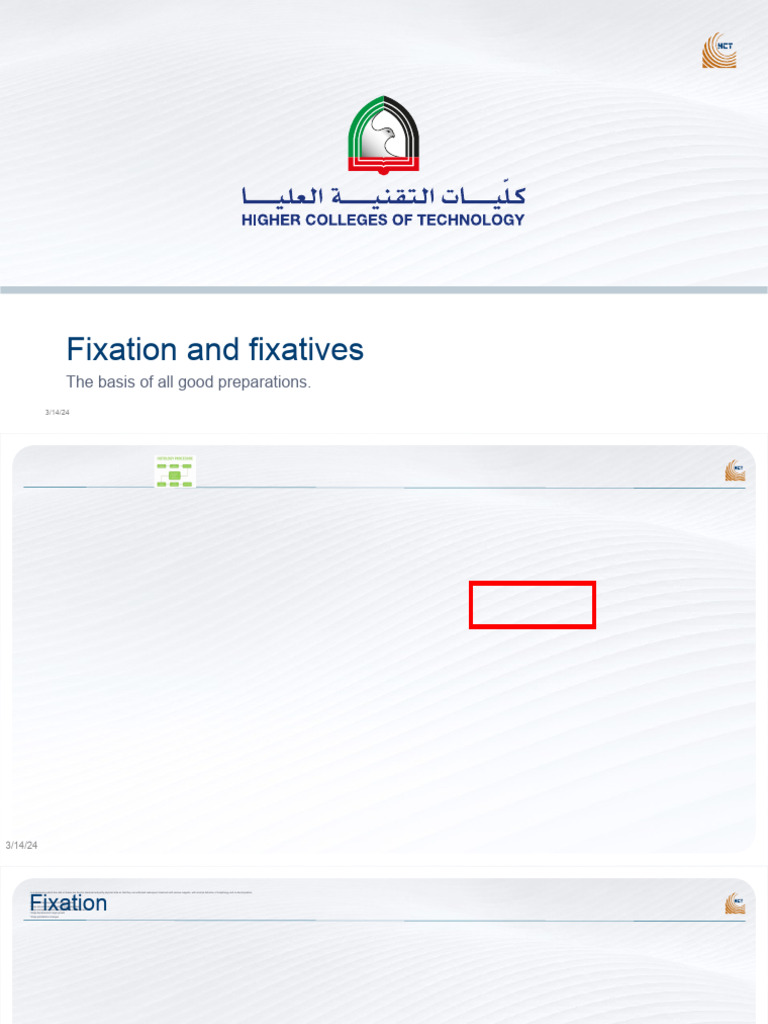 5.1 Fixation and Fixatives Updated PDF Fixation (Histology) Biology