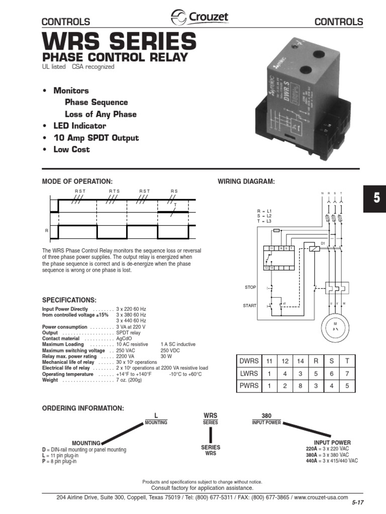 Syrelec WRS | PDF | Relay | Alternating Current
