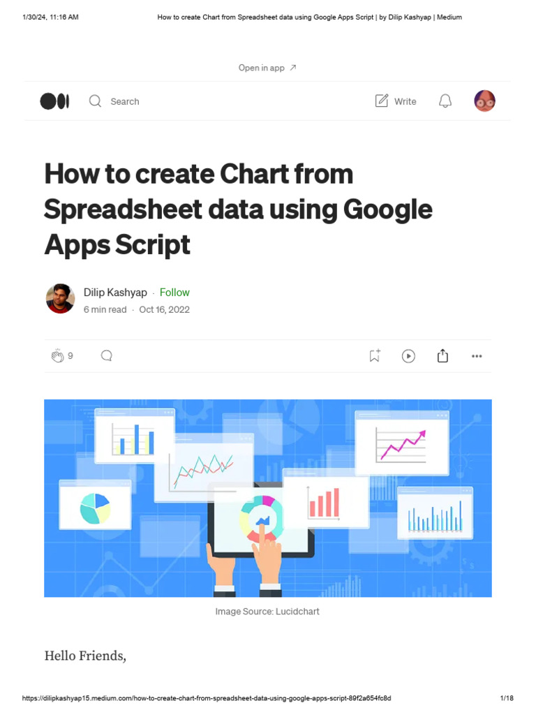 How to create chart from spreadsheet data using google apps script by