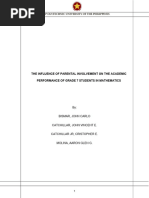 Chapter 1-3 The Influence of Parental Involvement On The Academic Performance of Grade 7 Students in Mathematics