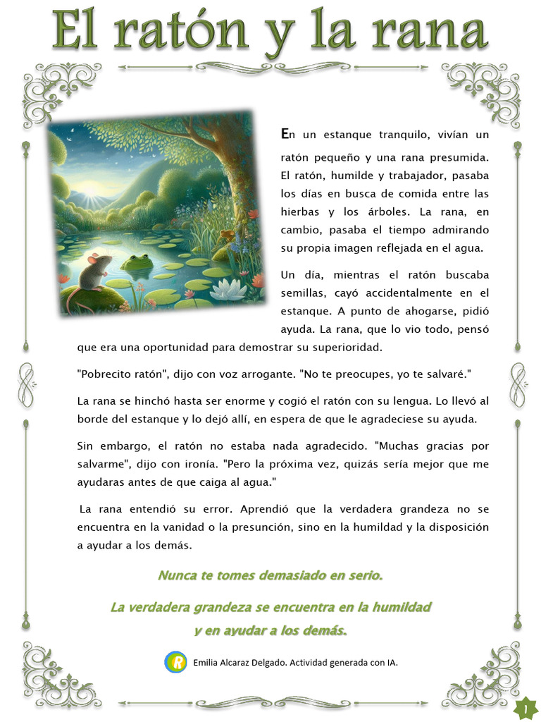 Fábula del Ratón y la Rana | PDF | Ficción general