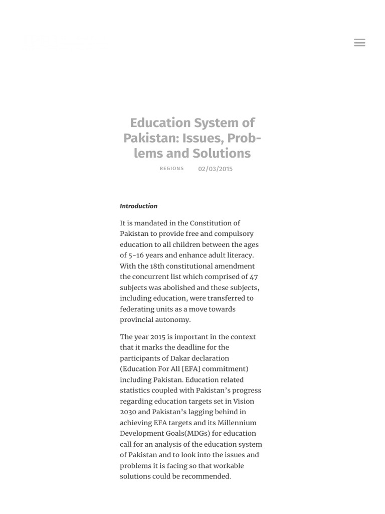 education-system-of-pakistan-issues-problems-an-pdf-literacy