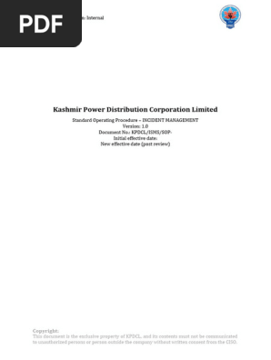 KPDCL_SOP_INCIDENT MANAGEMENT