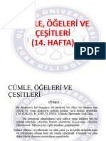 CÜMLE VE ÖĞELERİ (14. Hafta)