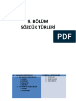 Bölüm Sözcük Türleri̇