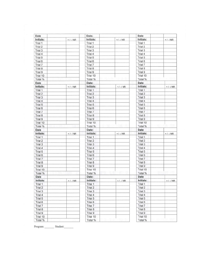 DTT Data Sheet 10 Trials | PDF