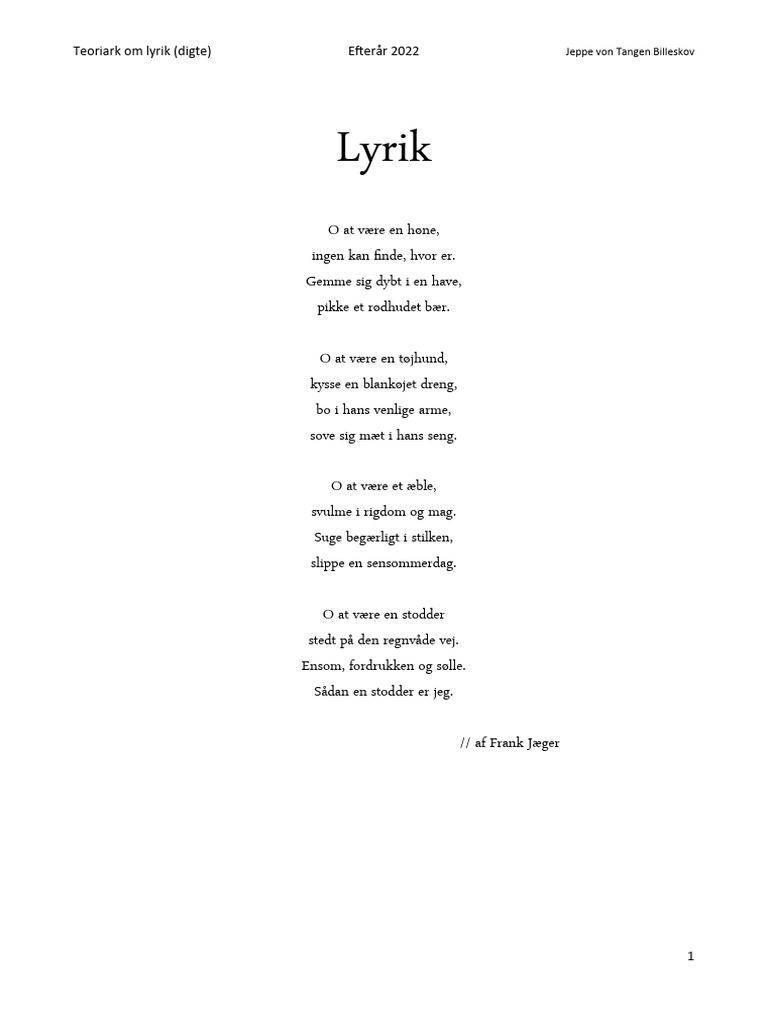 Hvad Er Lyrik | PDF