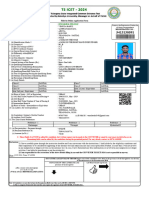 Medium of Test English & Telugu: Filled in Online Application Form