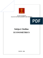 Econometrics Full Outline 2024