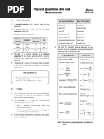 Physical Quantities Unit and Measurement