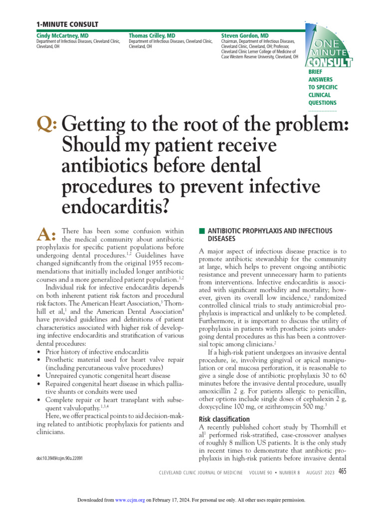 Should My Patient Receive Antibiotics Before Dental Procedures To