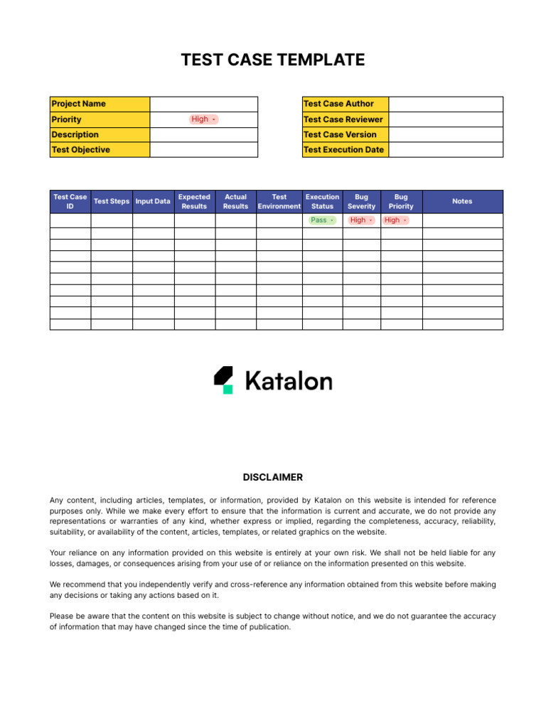 Test Case Template PDF Version 30dc47fa4f | PDF