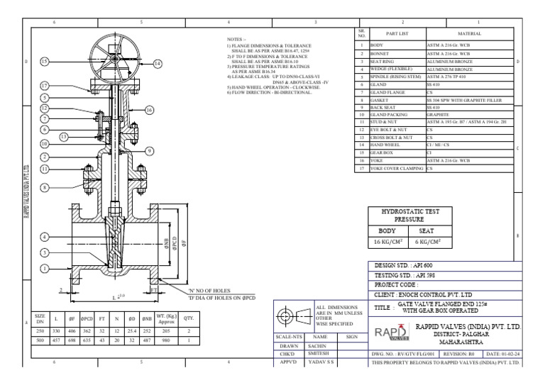WCB Gate Valve CAD Block Details | PDF | Valve | Gas Technologies