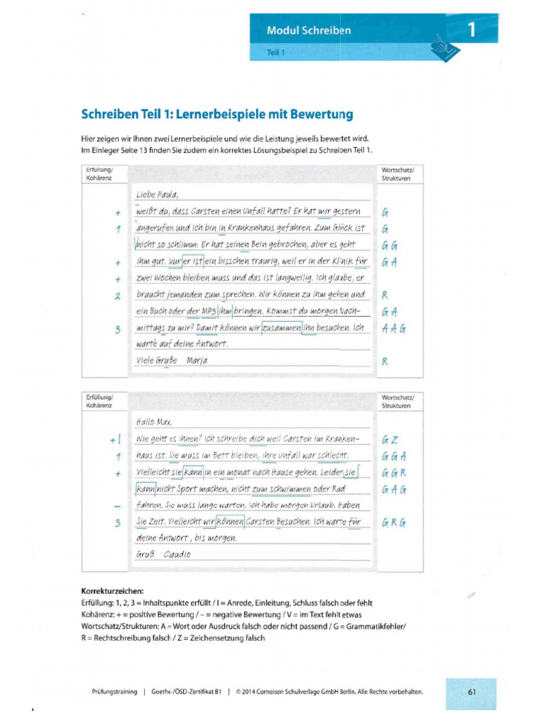 Schreiben B1 Beispiele Pdf