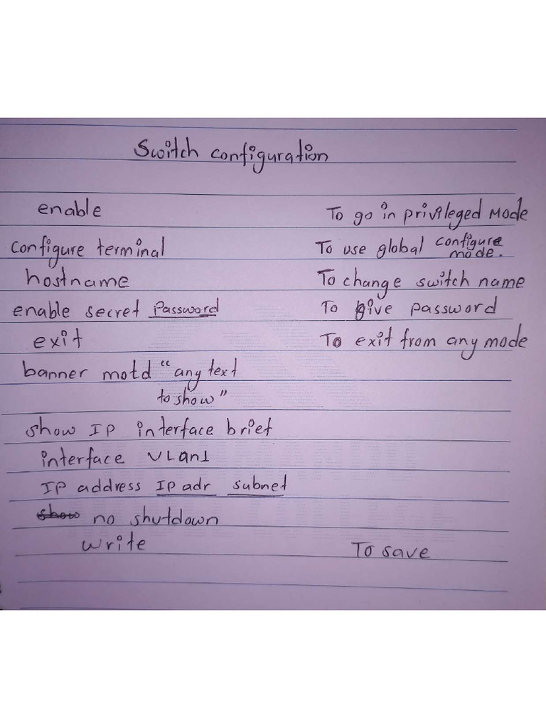 Switch Configuration Pdf