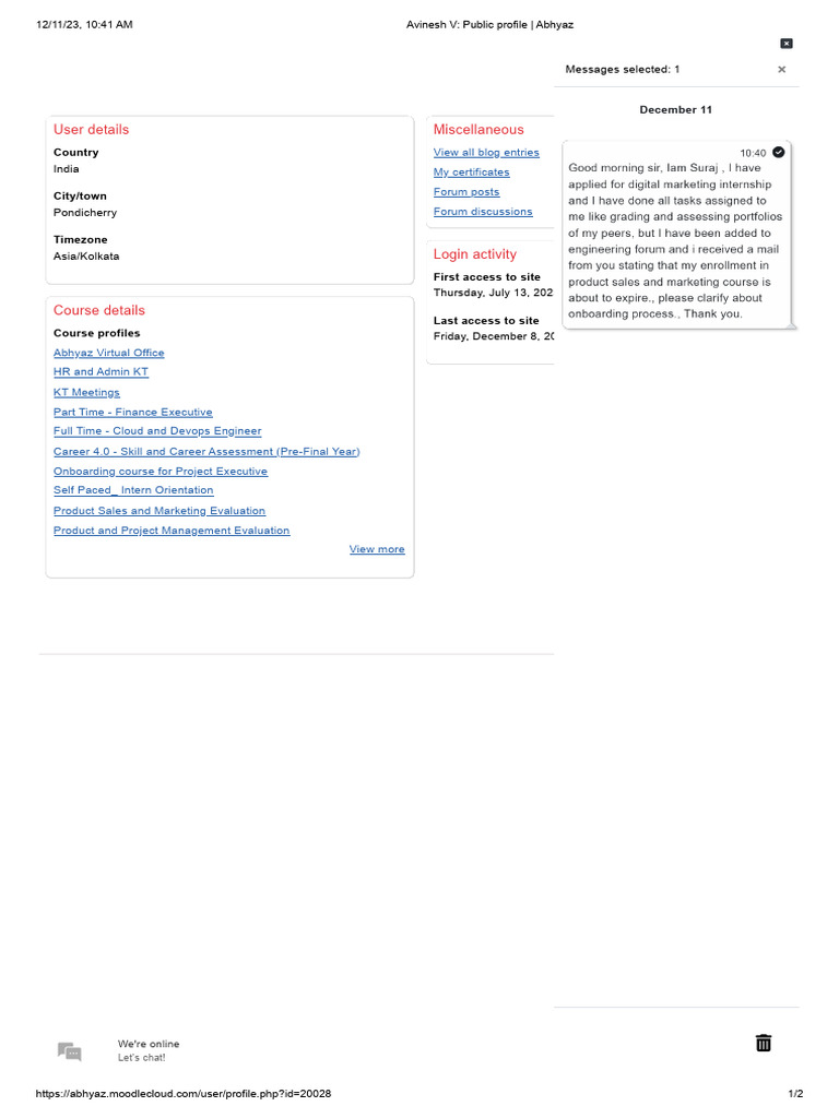 Avinesh V - Public Profile - Abhyaz | PDF | Internet Forum | Social ...