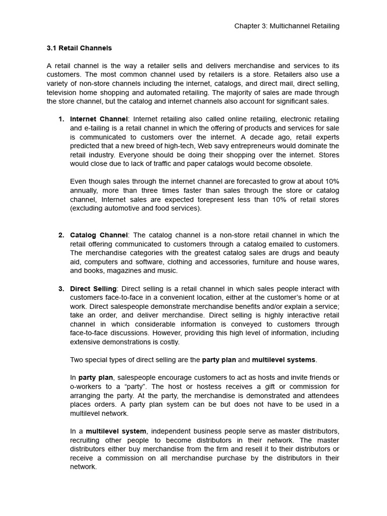 Understanding Multichannel Retailing | PDF | Retail | Mail Order