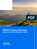 ERSTE Equity Romania: Raport Privind Activitatea Fondului Deschis de Investitii