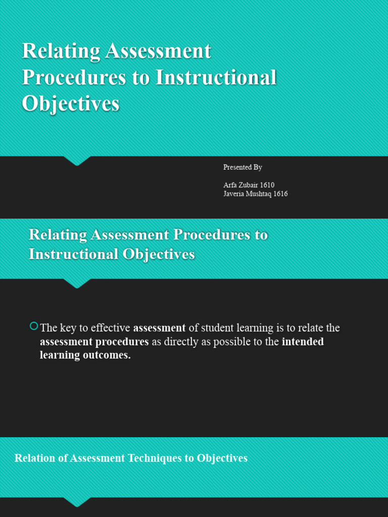 Relating Assessment Procedures To Instructional Objectives | PDF ...