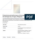 Description: Productivity and Performance of Barangays