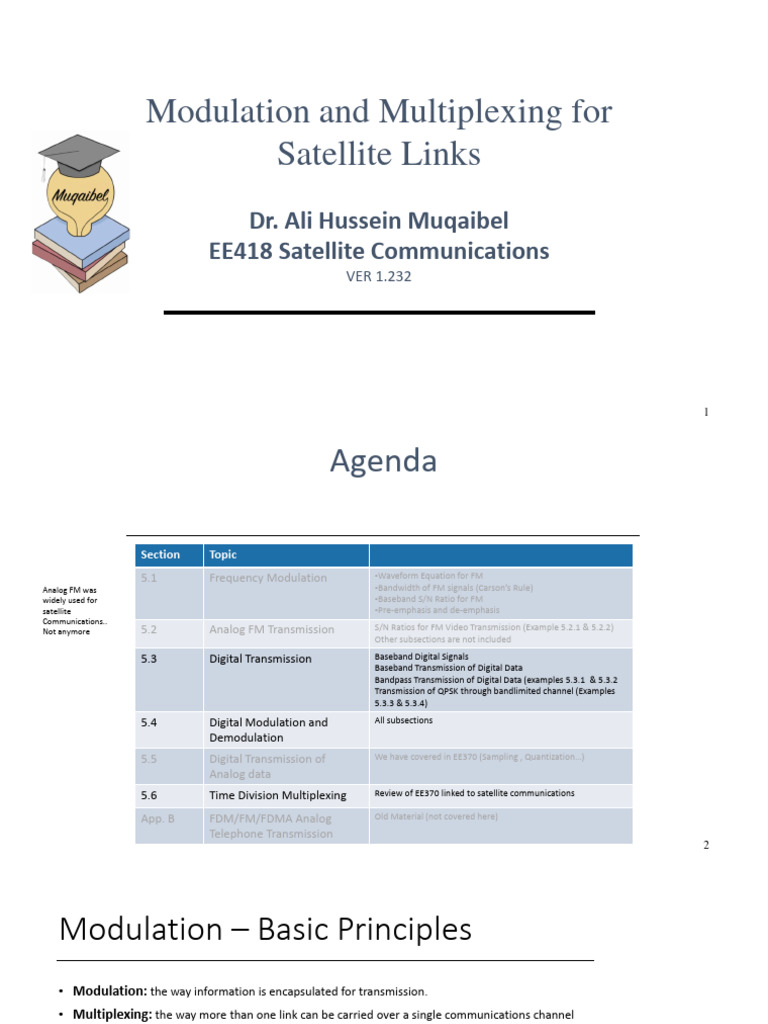 Satellite Link Modulation Techniques | PDF | Modulation | Frequency ...