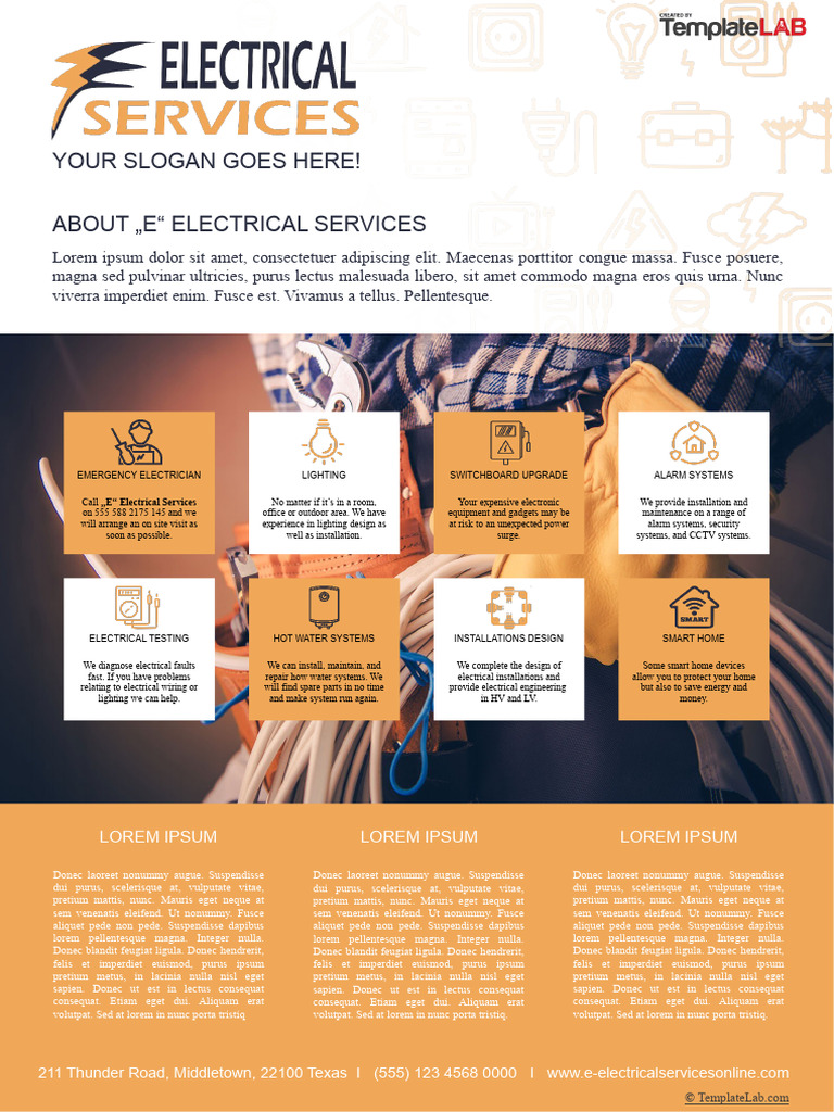 Electrical Services Company Profile Template | PDF | Power (Physics