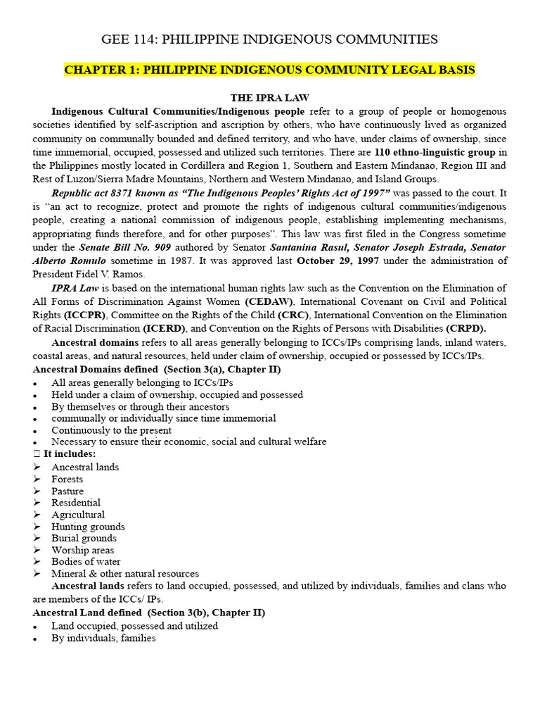 IPRA Law: Rights of Indigenous Peoples | PDF | Engagement | Indigenous ...