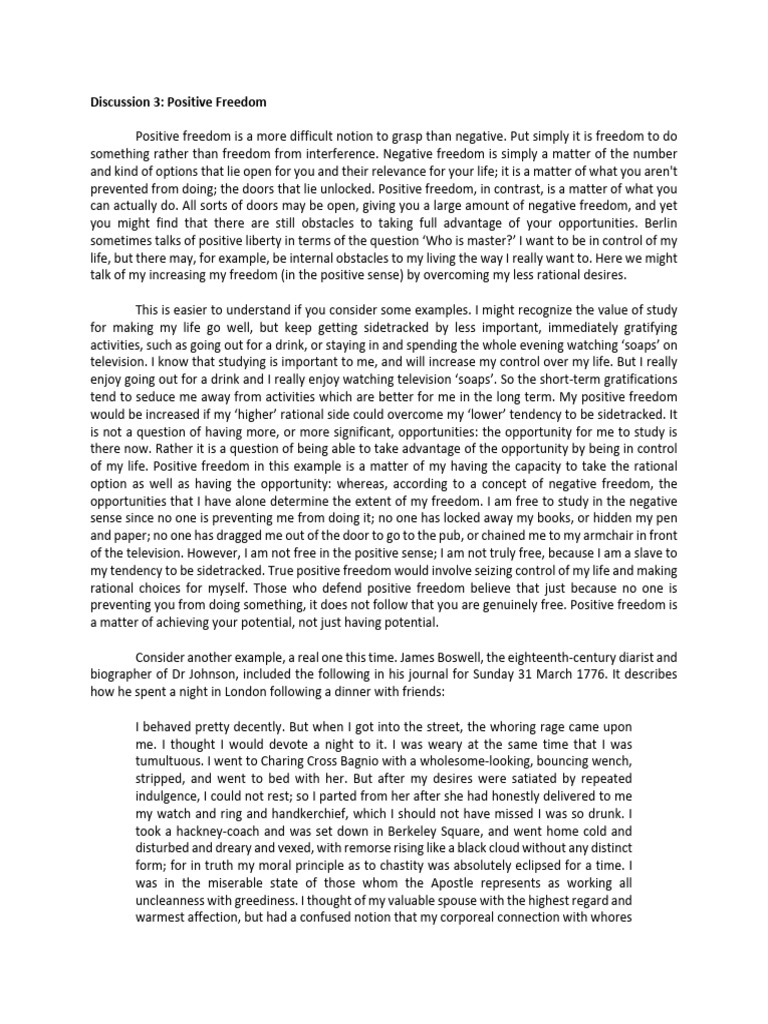 5 discussion 3 positive freedom download free pdf free will