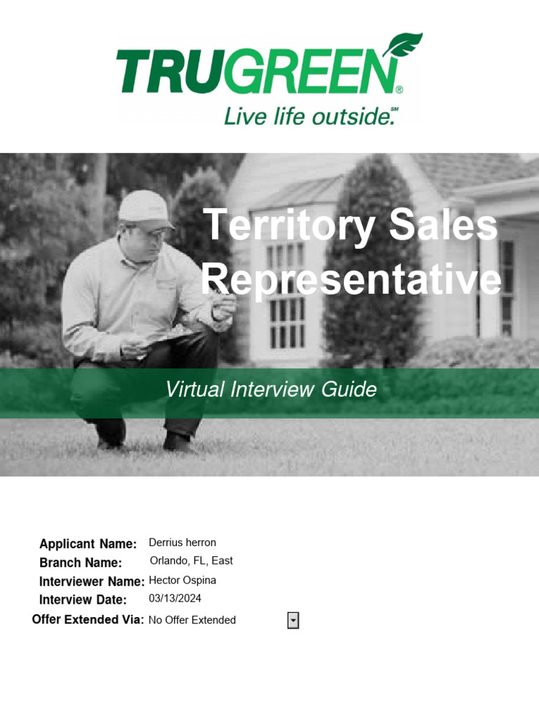 Territory Sales Rep Interview Guide | PDF