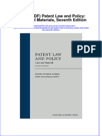 Patent Law and Policy Cases and Materials Seventh Edition Full Chapter