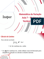 Aula 7 - Mudança de Variável em Limites