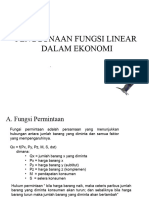 4.1 Penggunaan Fungsi Linier Dalam Ekonomi