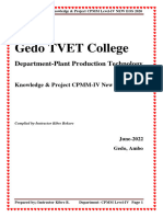 Knowlege and Project CPMM-IV