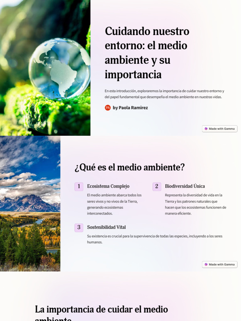 Cuidando Nuestro Entorno El Medio Ambiente y Su Importancia | PDF ...