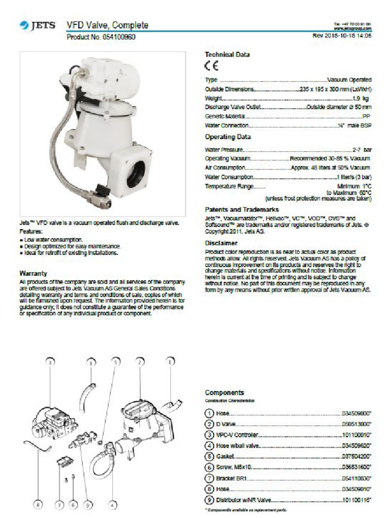 Jets™Vacuum Toilet Valve Other Parts | PDF