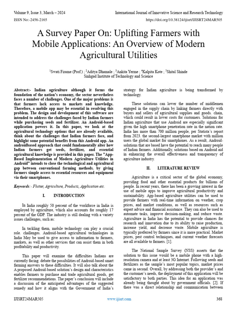 Mobile Apps Enhancing Indian Farming | PDF | Agriculture | Mobile App