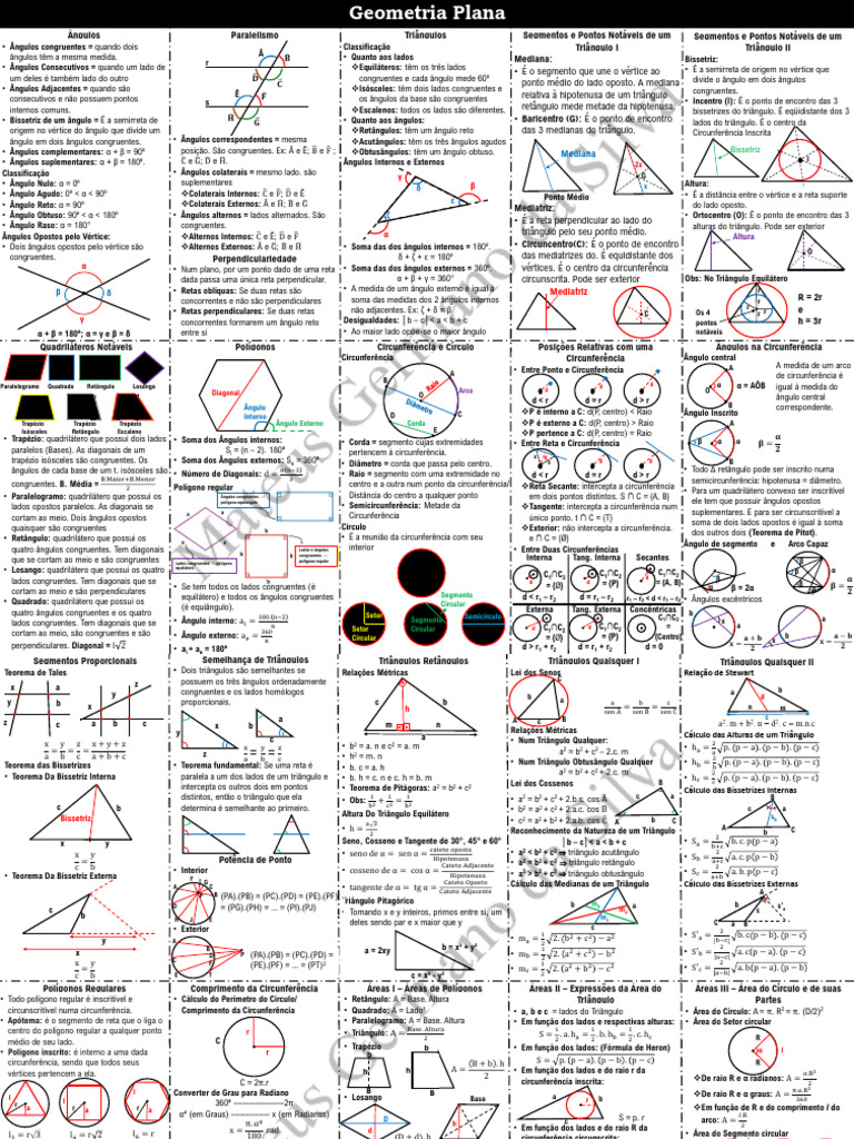 Geometria Plana: Conceitos e Propriedades | PDF | Triângulo | Geometria ...