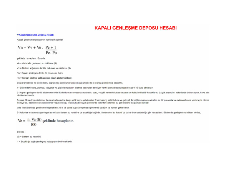 Closed Expansion Tank Selection Short Version PDF