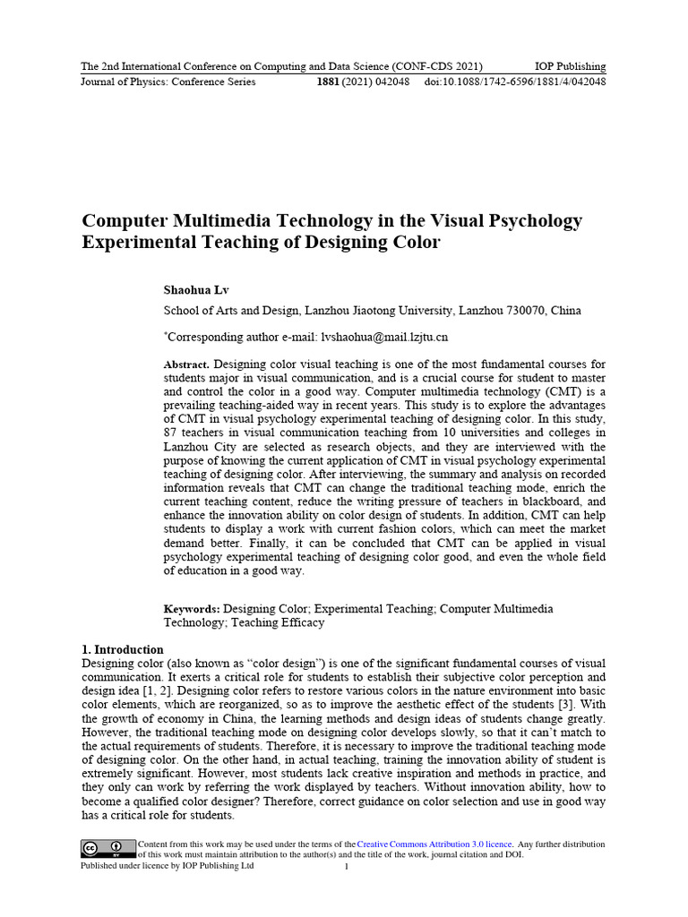 Computer Multimedia Technology | PDF | Multimedia | Psychology