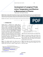 Design and Development of Langmuir Probe Sensor For Electron Temperature and Electron Density Measurement of Plasma