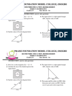 2nd Term Second CA Test Maths JS3