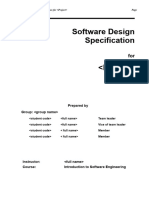 SoftwareDesignSpecification Template
