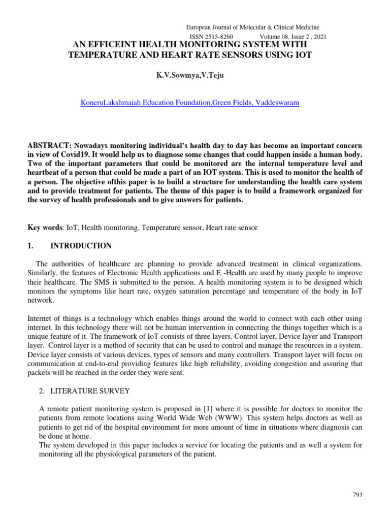 IoT-Based Health Monitoring System | PDF | Internet Of Things ...