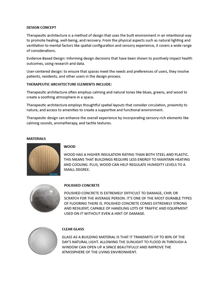 Therapeutic Architecture Design Elements | PDF | Concrete | Building ...